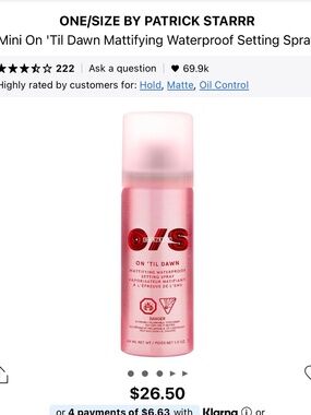 One/Size Setting spray